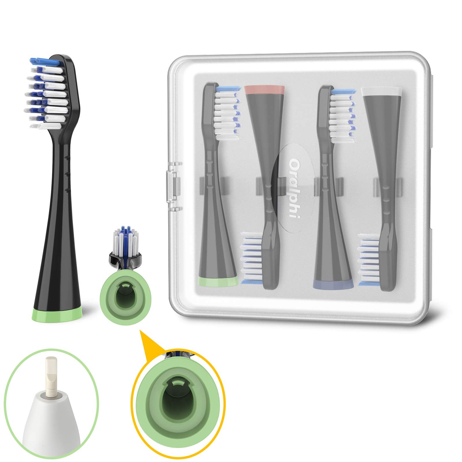 Waterpik Complete Care 5.0/9.0 brush heads 4-pack in black