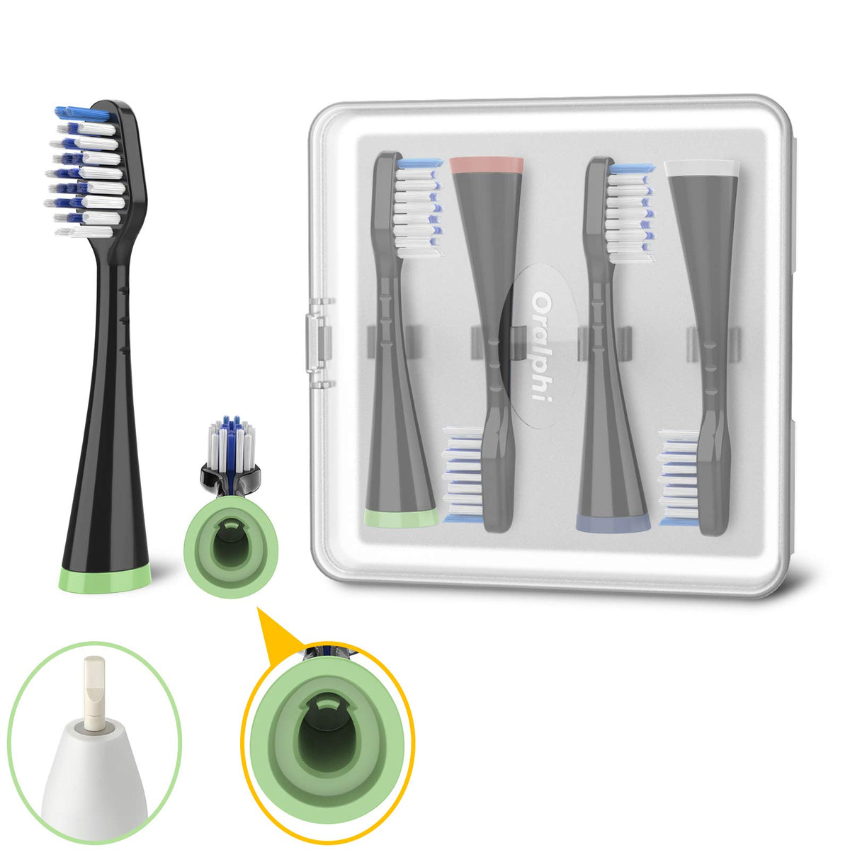 Waterpik Complete Care 5.0/9.0 brush heads 4-pack in black