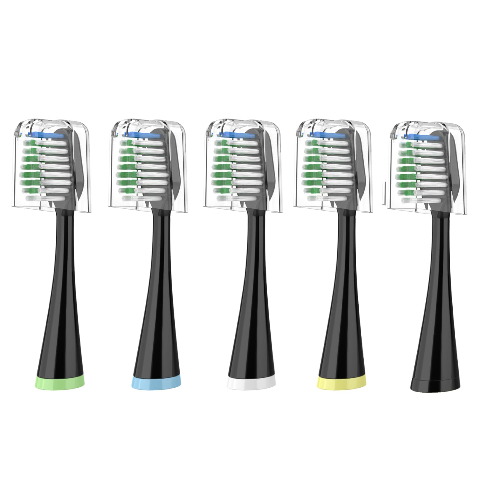 Replacement Waterpik Complete Care 5.0/9.0 heads with black covers - set of 5