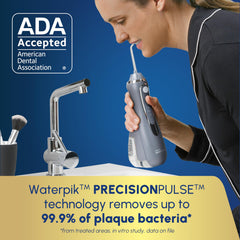 Recharge indicator on Waterpik Cordless Advanced 2.0 water flosser (gray WP-587)