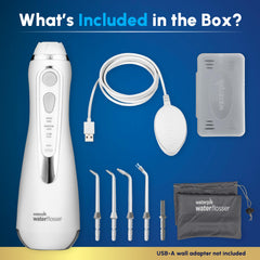 Waterpik Cordless Advanced 2.0 WP-580 with tips and accessories