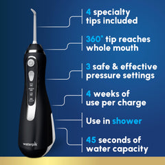 Side view of Waterpik Cordless Advanced 2.0 WP-582