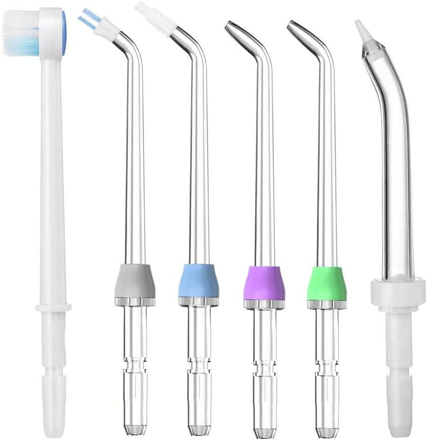 Six-piece Waterpik flosser replacement tips set packaging