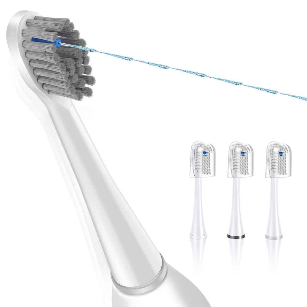 Waterpik flossing toothbrush head replacement 3-pack white - front view