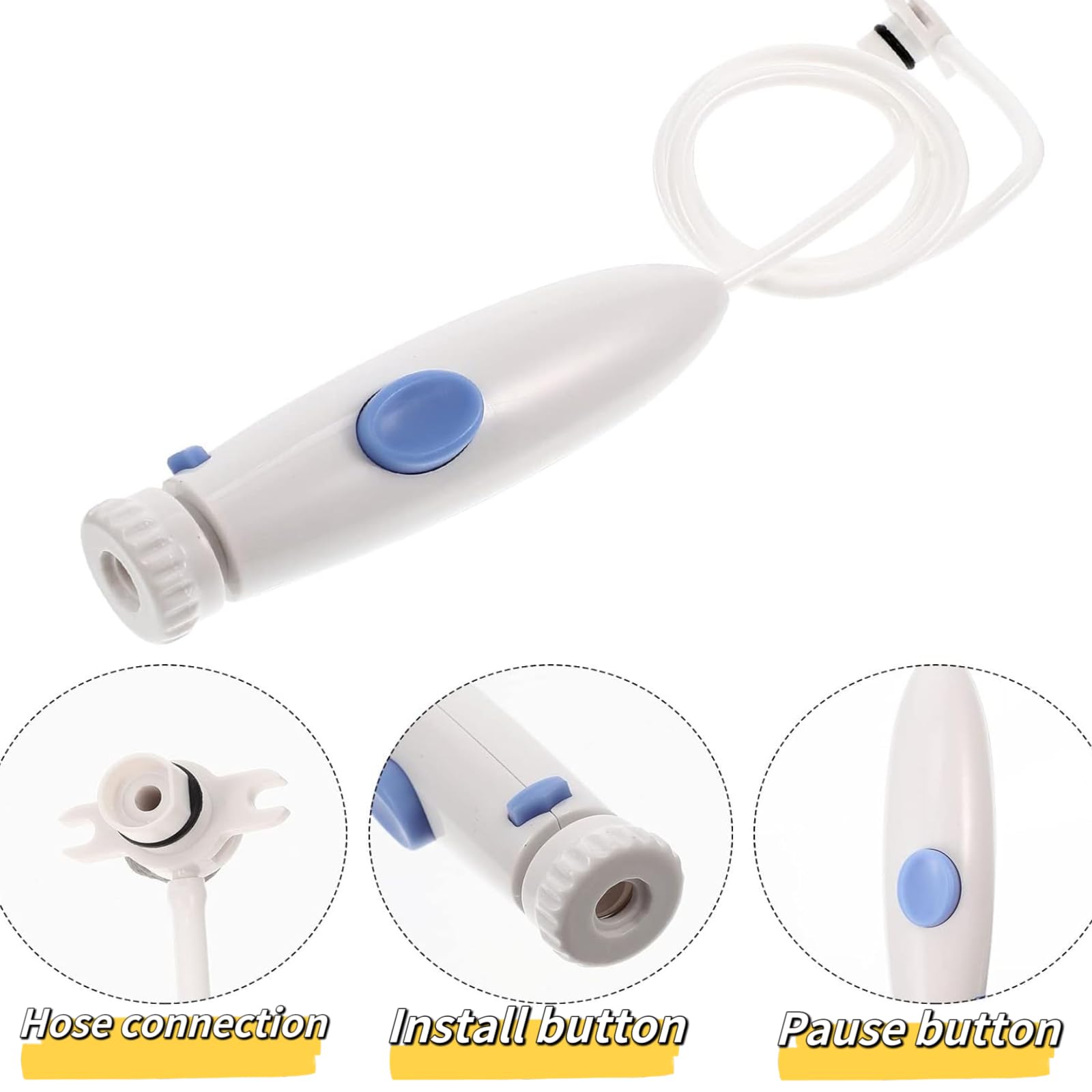 Close-up of Waterpik hose and handle assembly