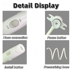 Close-up of durable PE material hose and handle
