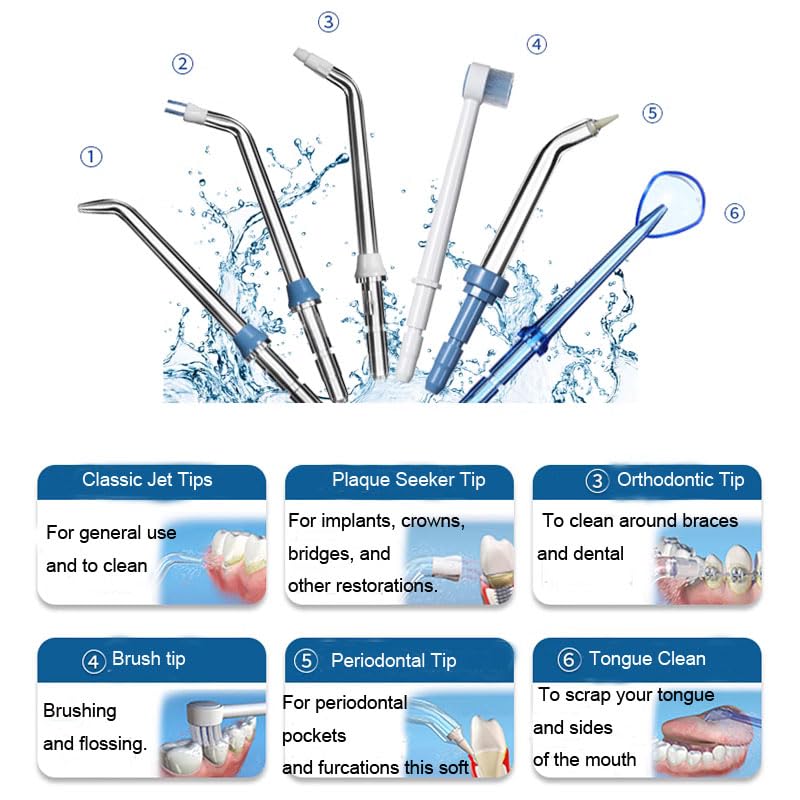 10-piece replacement tips including brush tips and jet tip