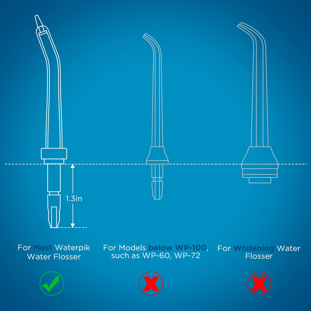 Replacement tips compatible with Waterpik water flossers