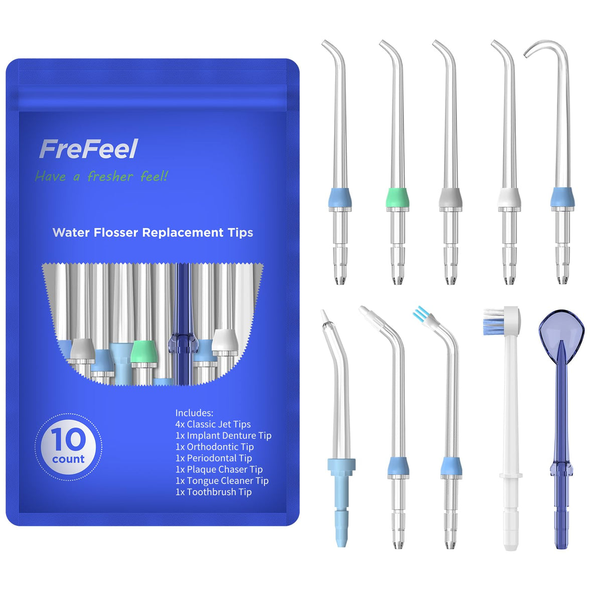 Waterpik replacement set with 4 Classic Jet Tips
