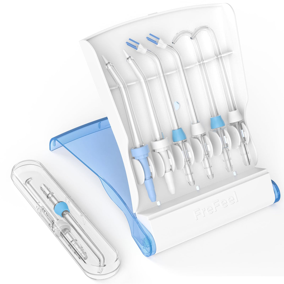 8-tip Waterpik replacement heads set with travel and storage cases