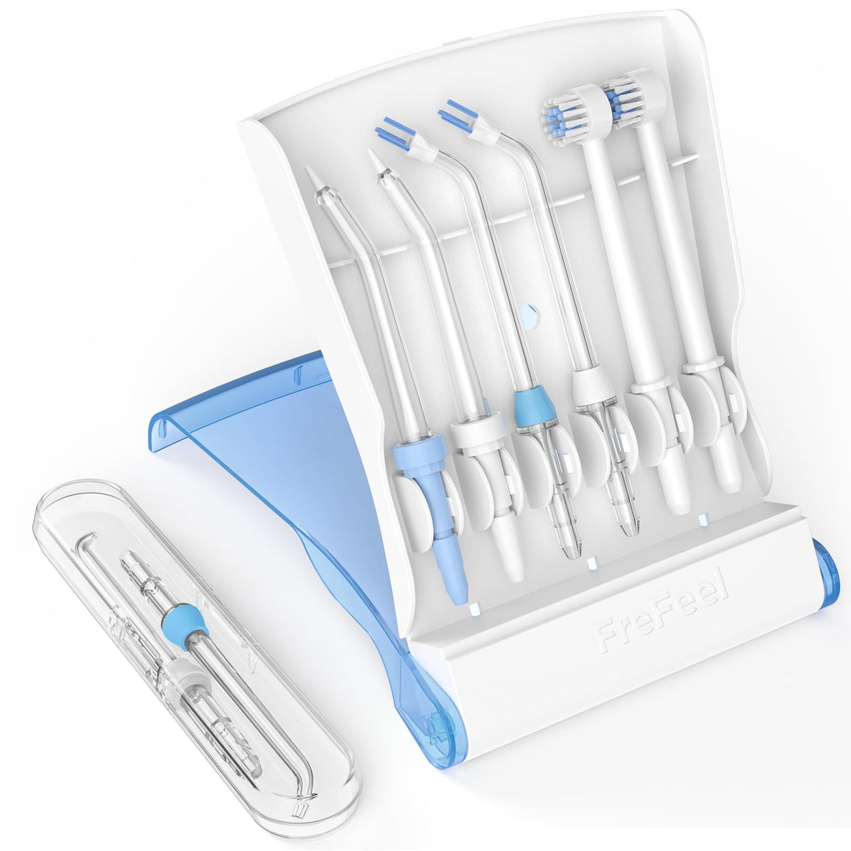 8-pack Waterpik replacement heads with travel-friendly storage case