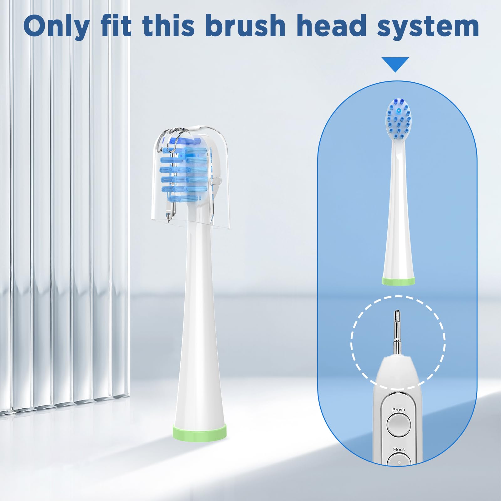 Toothbrush heads with crystal hygienic covers