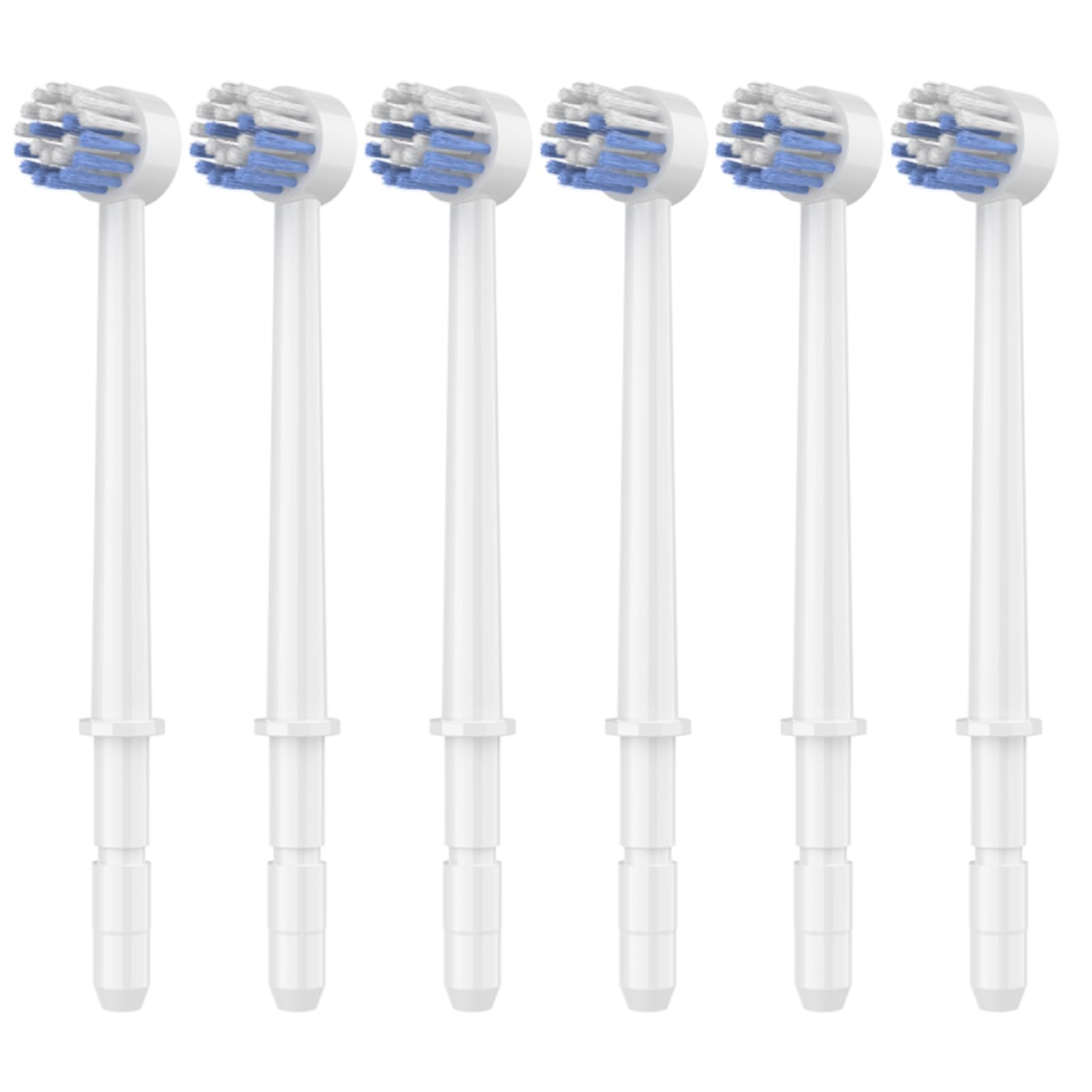 Six toothbrush tips included in the package