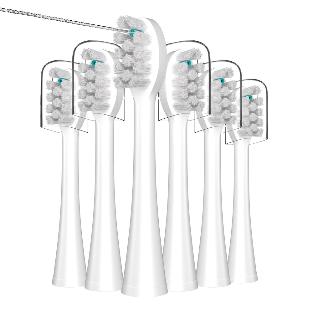 Waterpik replacement heads with white covers for SF01/SF02/SF03/SF04, 6-pack