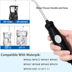 Waterpik WP compatible hose and handle installed on a water flosser