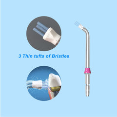 Color-coded Water Flosser replacement tips for family members