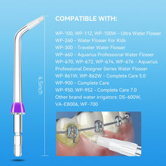 Orthodontic replacement tips compatible with Waterpik flossers