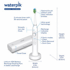 Waterpik Sensonic Contour Brush Head with green reminder bristles