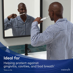Close-up of Waterpik Sensonic brush head with Contour bristles