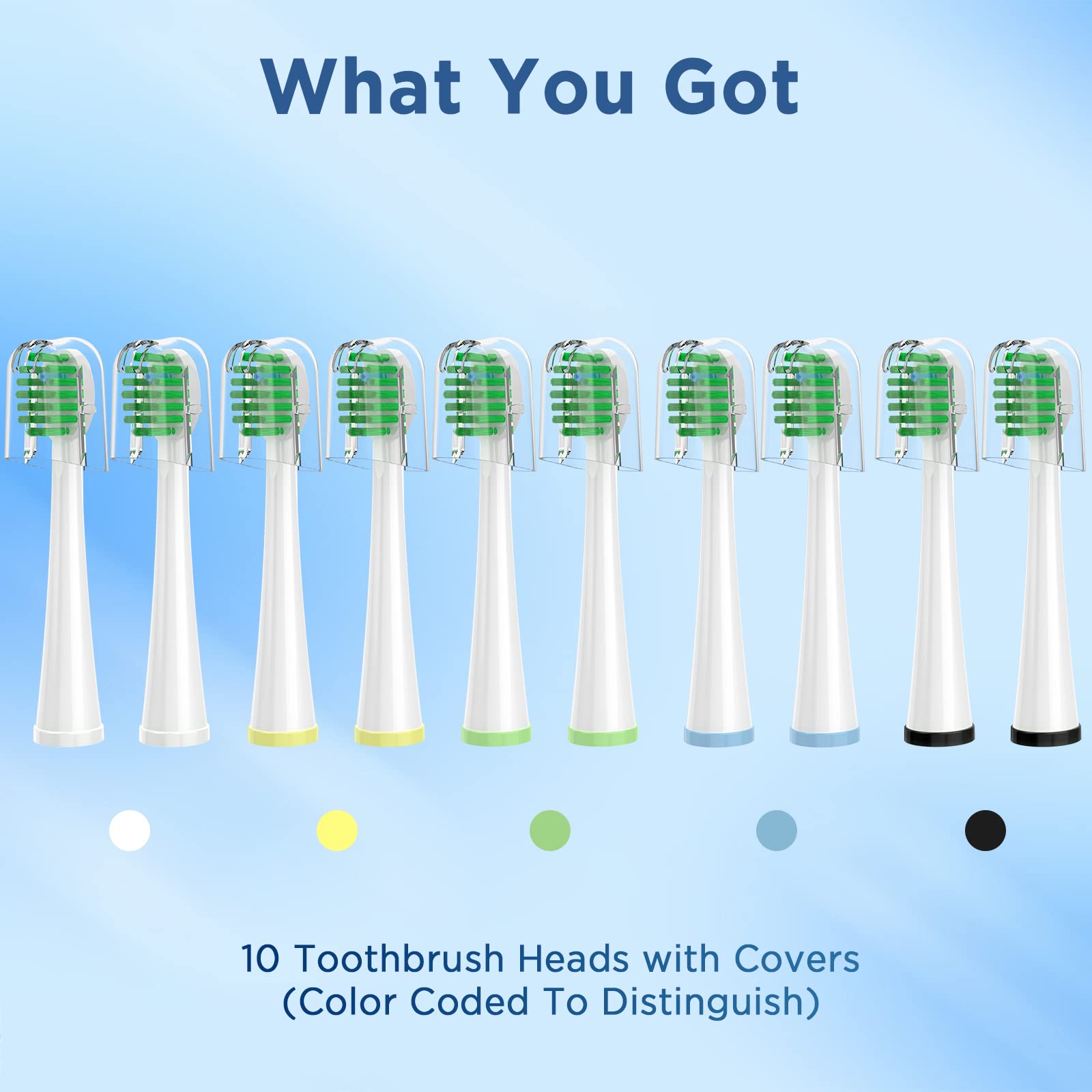 Color-coded covers for easy head identification