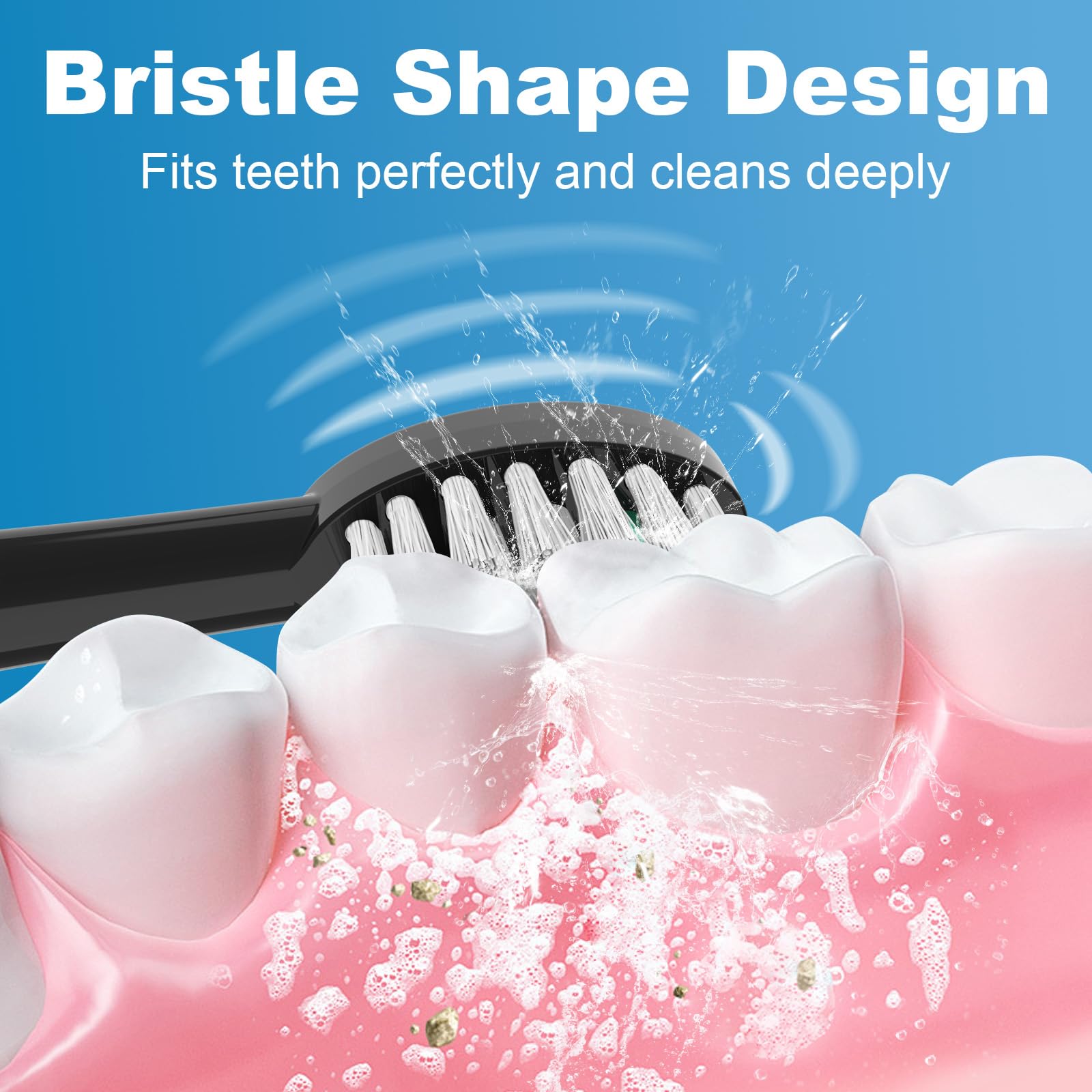 Individually sealed brush heads with dust covers for hygiene