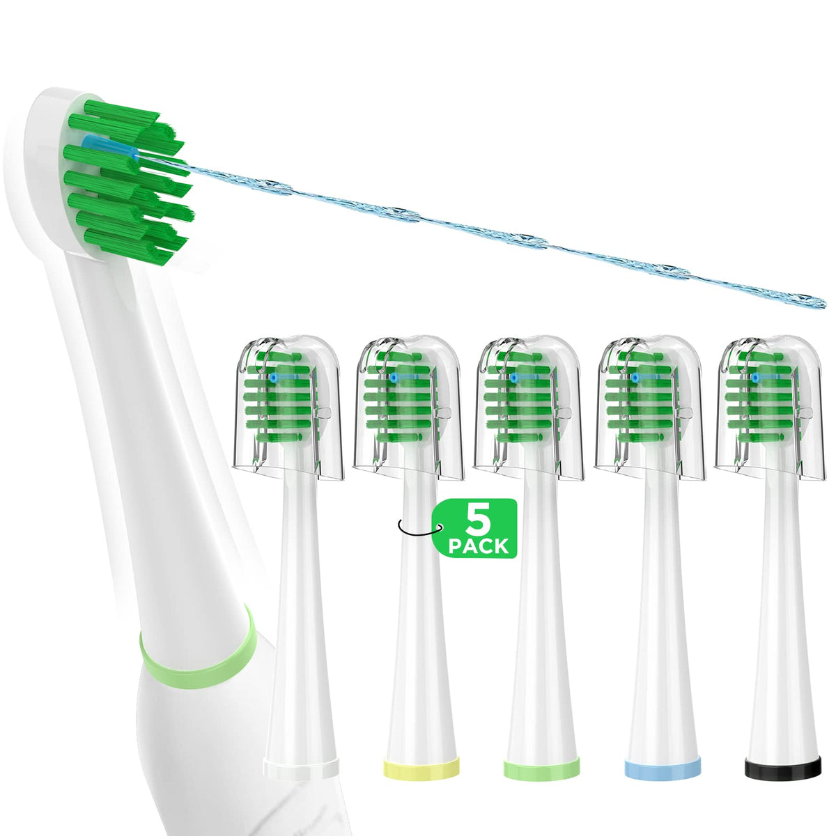 Waterpik Sonic Fusion replacement toothbrush heads white 5-pack – image 1