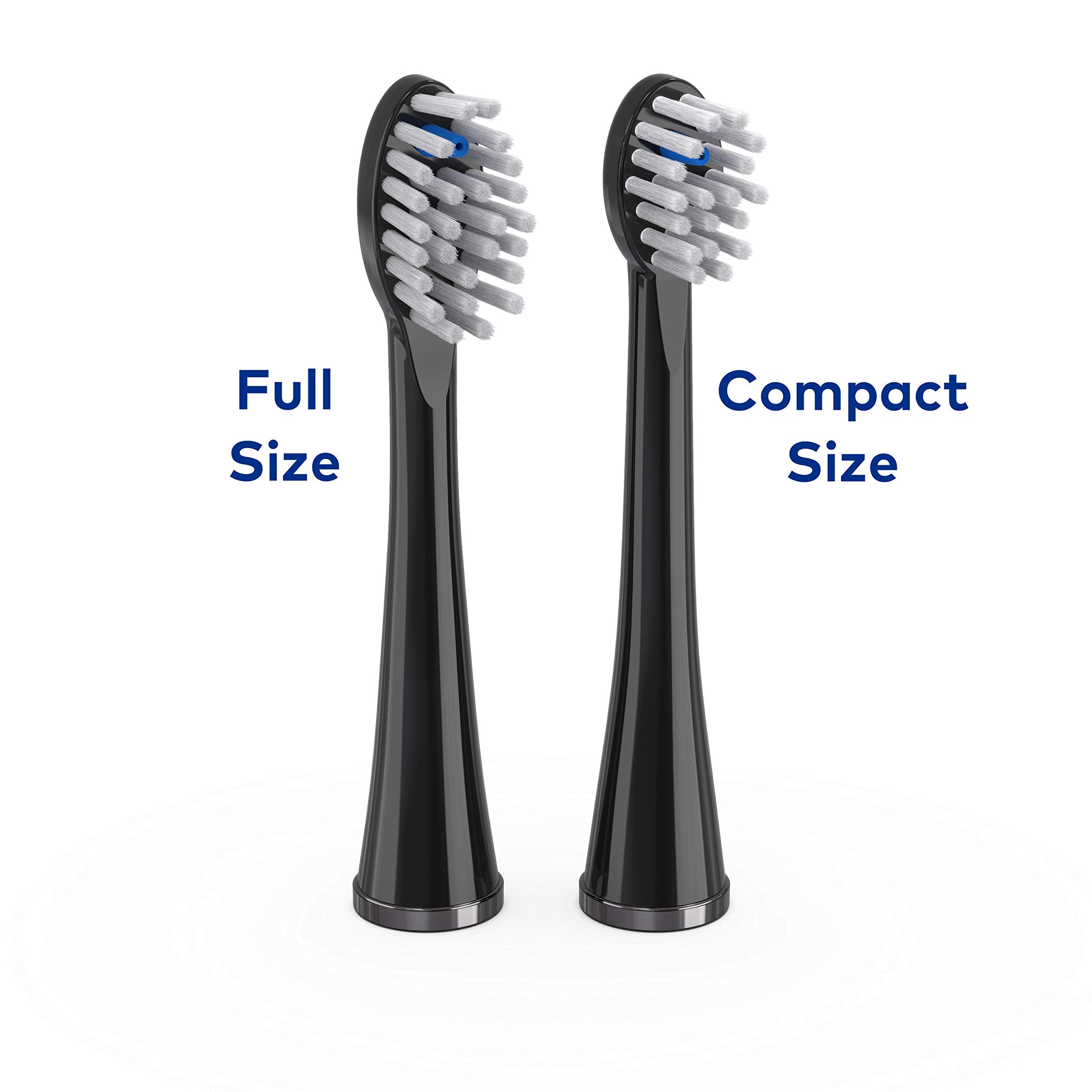 Two brush head covers included with packaging