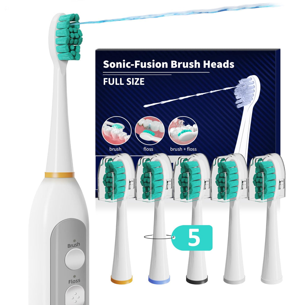 Waterpik Sonic Fusion 2.0 replacement heads white 5-count package compatible SF-01 SF-02 SF-03 SF-04