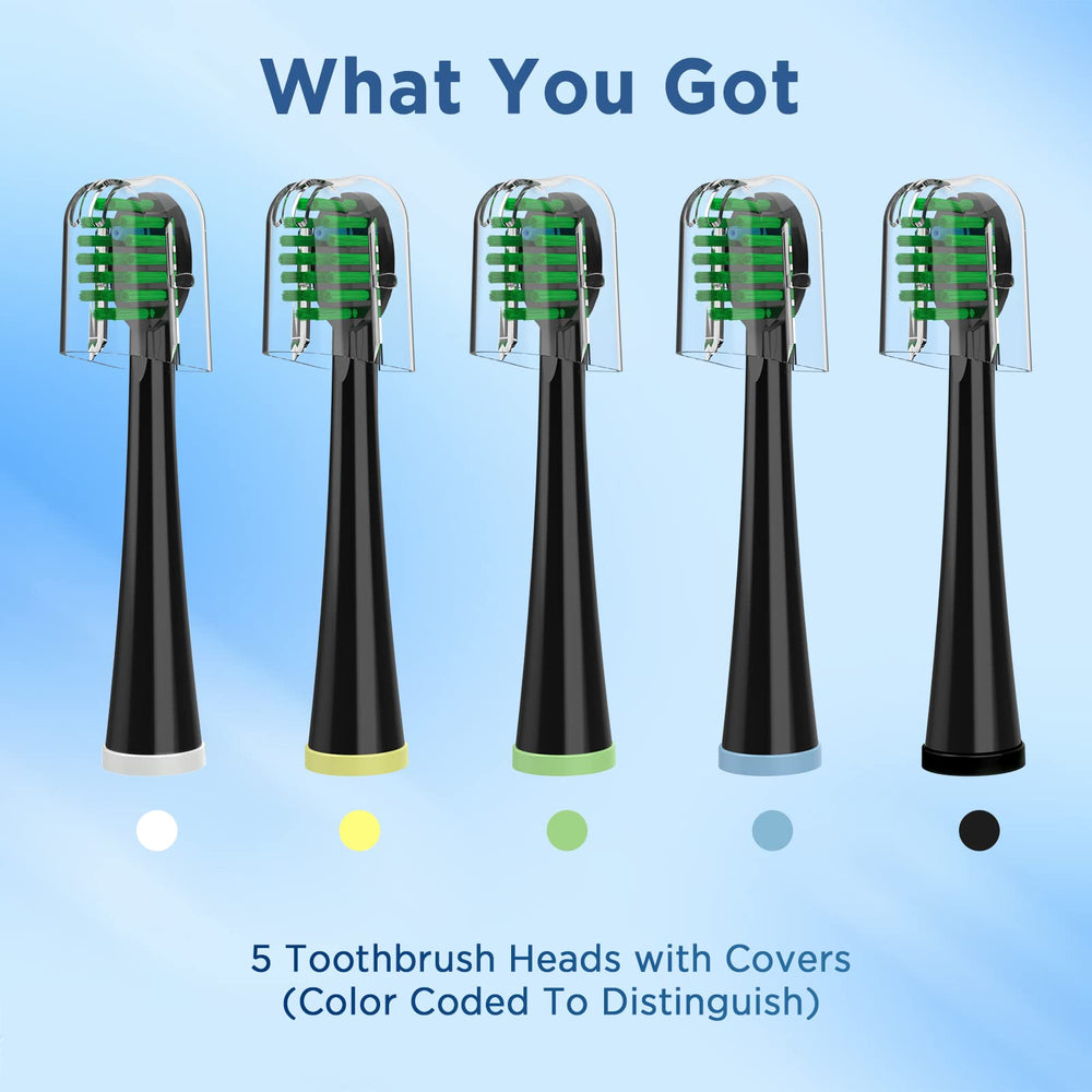 Color-coded Waterpik Sonic Fusion replacement heads for SF-01 to SF-04
