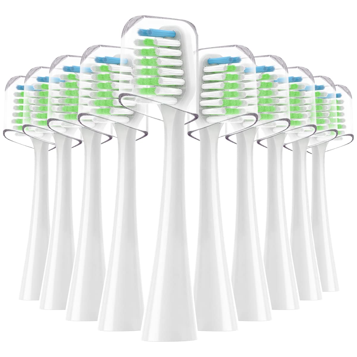 Waterpik STRB-10WB replacement brush heads in white pack - front view
