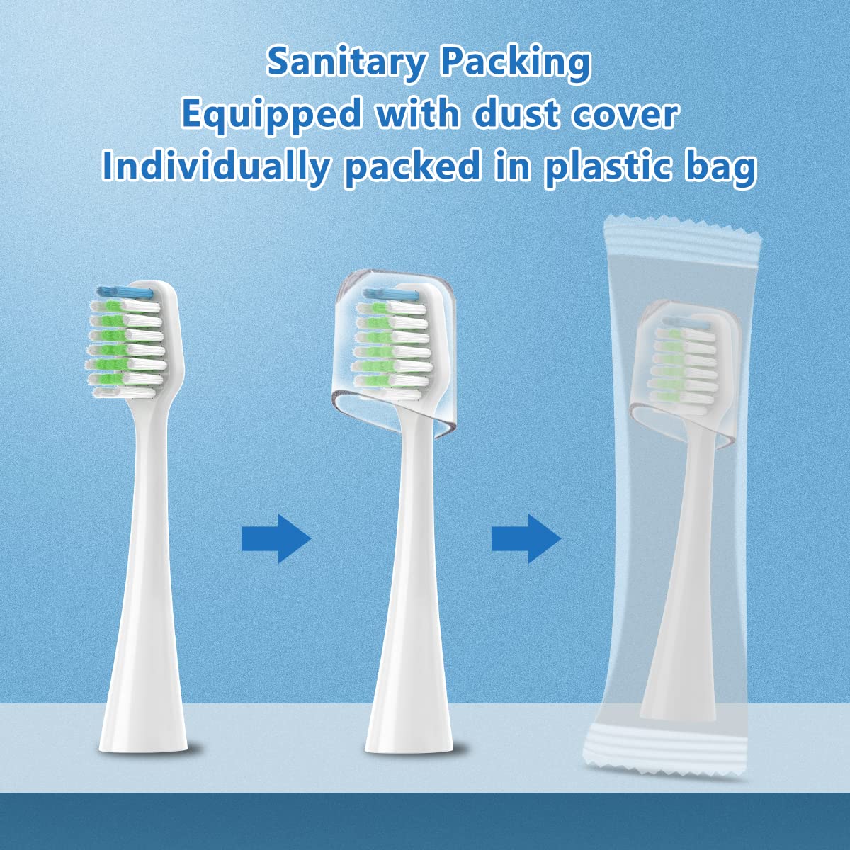10-pack Waterpik STRB-10WB brush heads in sanitary packaging