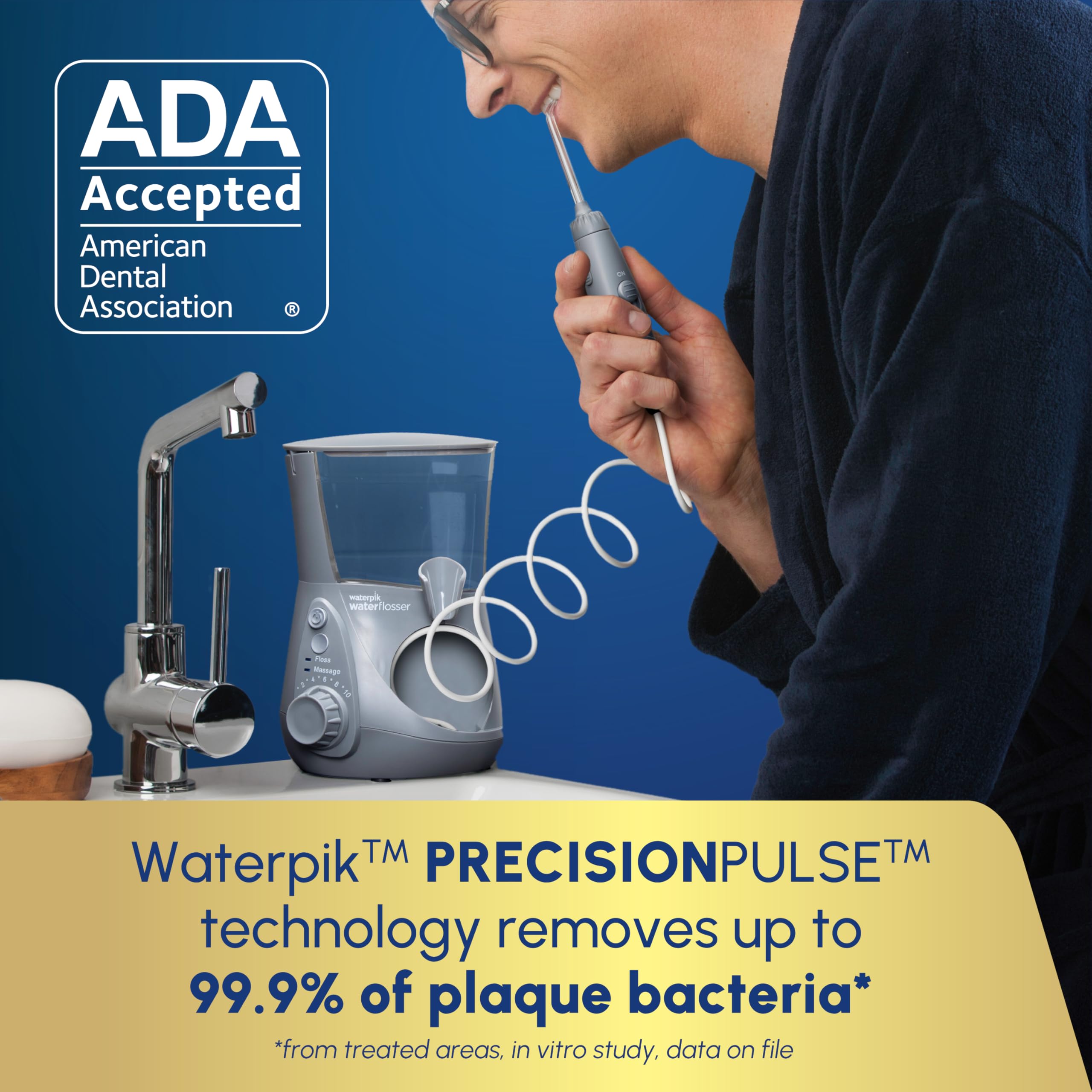 Removable reservoir for 90+ seconds of flossing on Waterpik Aquarius WP-667
