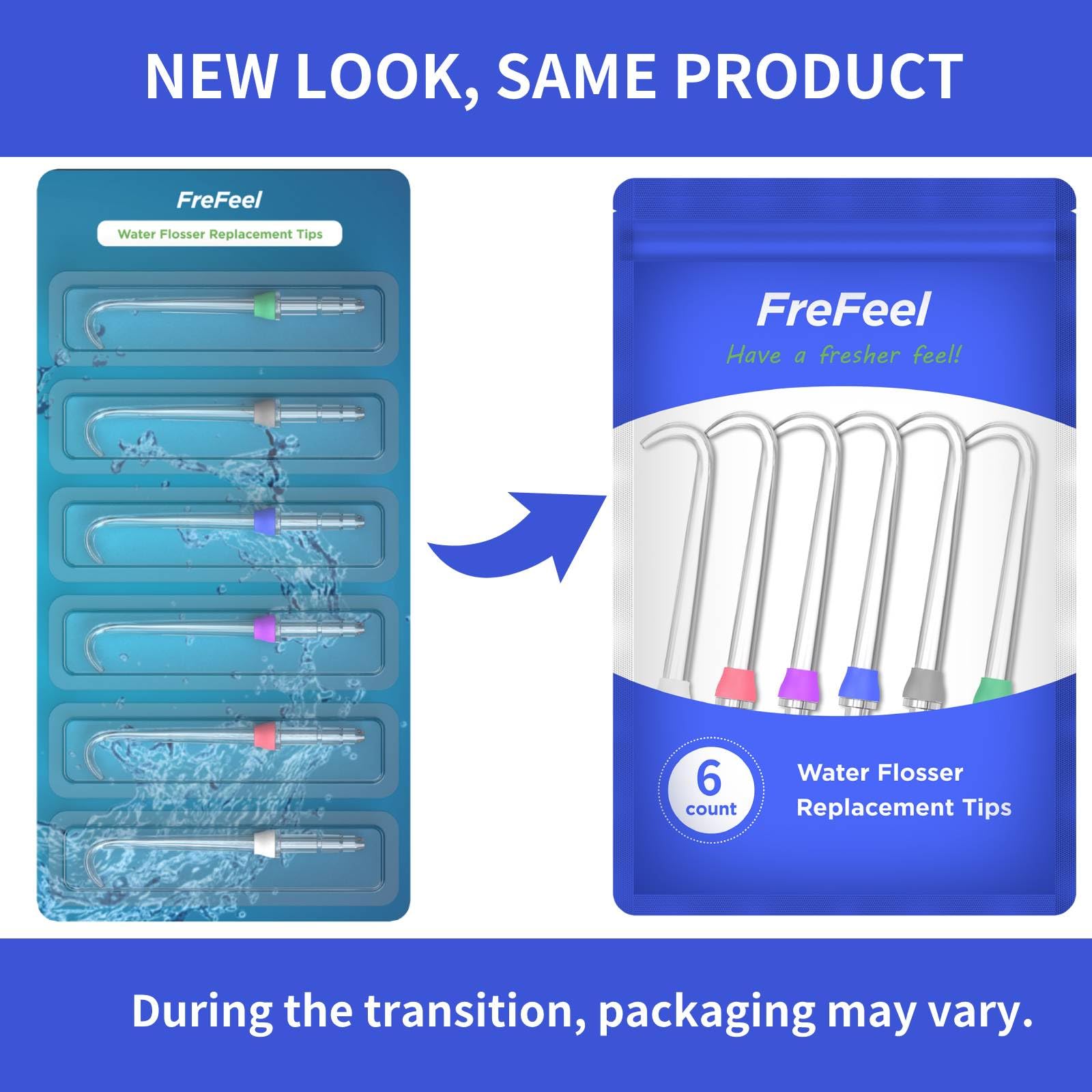 Waterpik implant denture tip replacement head – color-coded 6