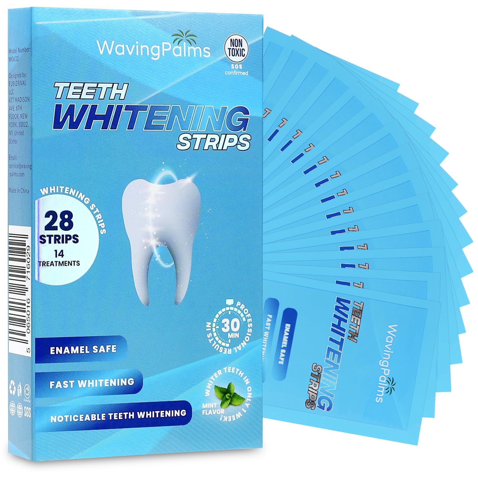 Compact at-home whitening kit with 28 strips