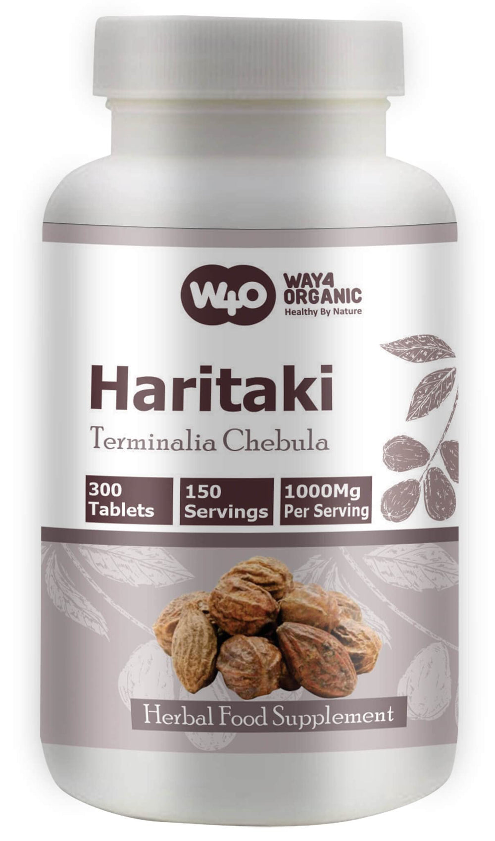Haritaki capsules bottle showing 150 servings