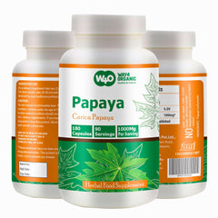 Bottle of WAY 4 Organic W4O Papaya Leaf Extract Capsules - 180 capsules