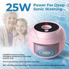 Display showing four cleaning modes and digital timer