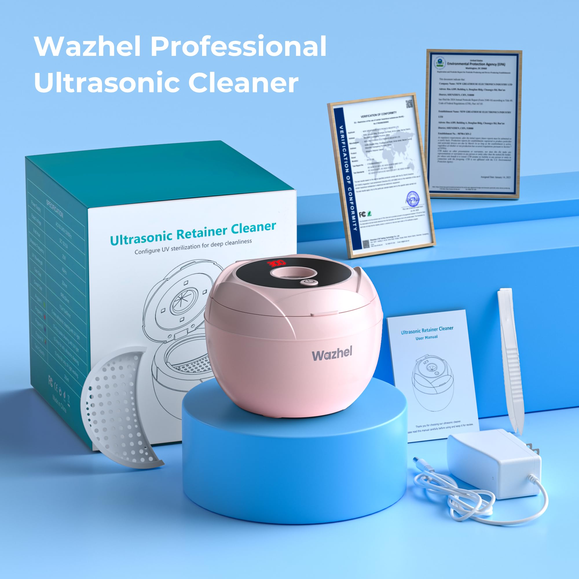 Pink compact product shot of the Wazhel cleaner