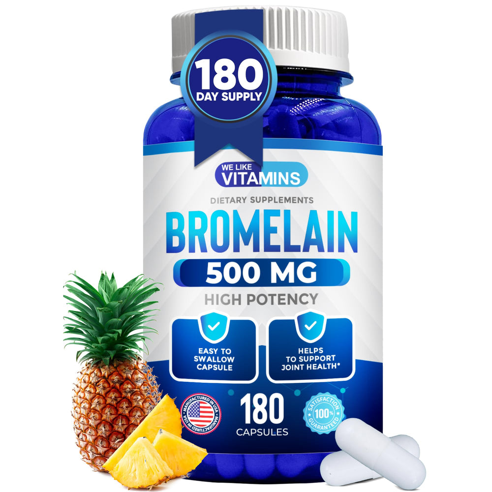 We Like Vitamins Bromelain 500mg Capsule bottle front label