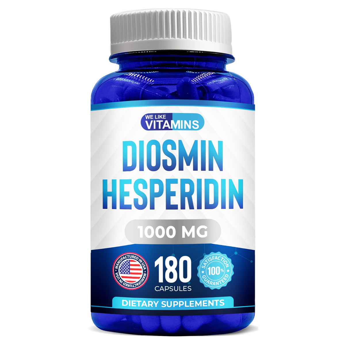 Front view of We Like Vitamins Diosmin Hesperidin 1000mg bottle