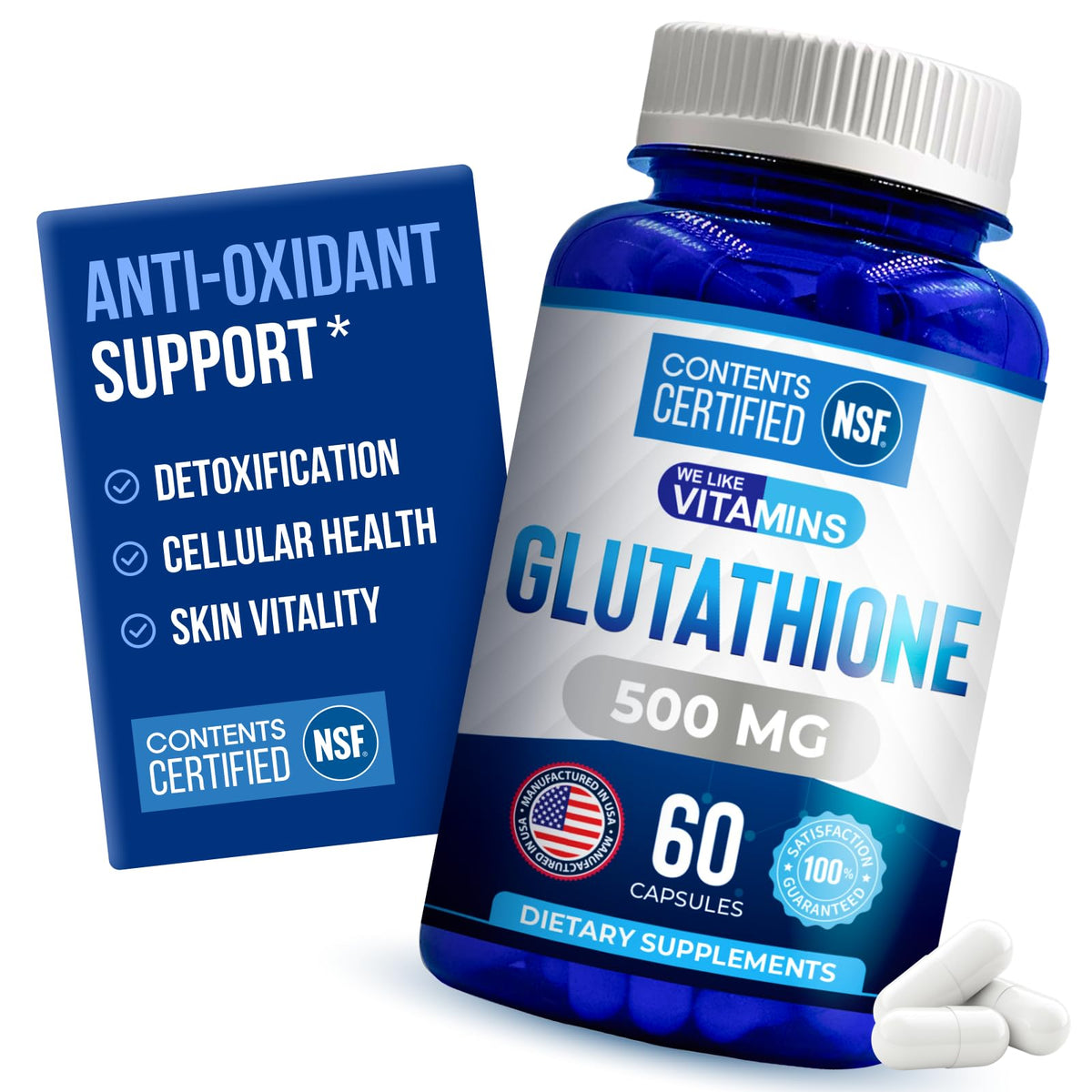 We Like Vitamins Glutathione 500mg bottle label