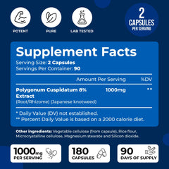 Label highlighting 1000mg per serving (2 capsules)