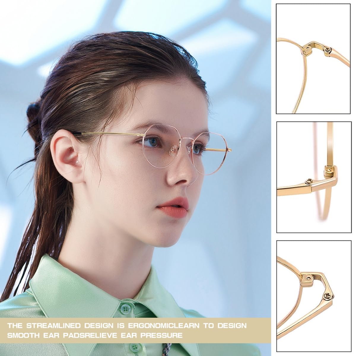 Eyeglasses with replacement arms installed and comfortable fit