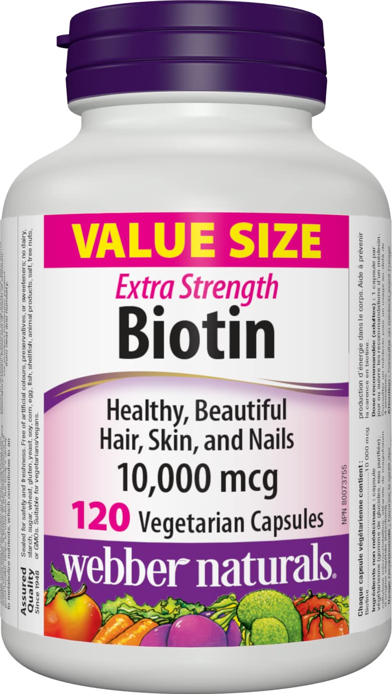 Webber Naturals Biotin Extra Strength 10,000 mcg bottle