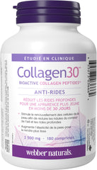 Back view of Webber Naturals Collagen30 bottle with label details