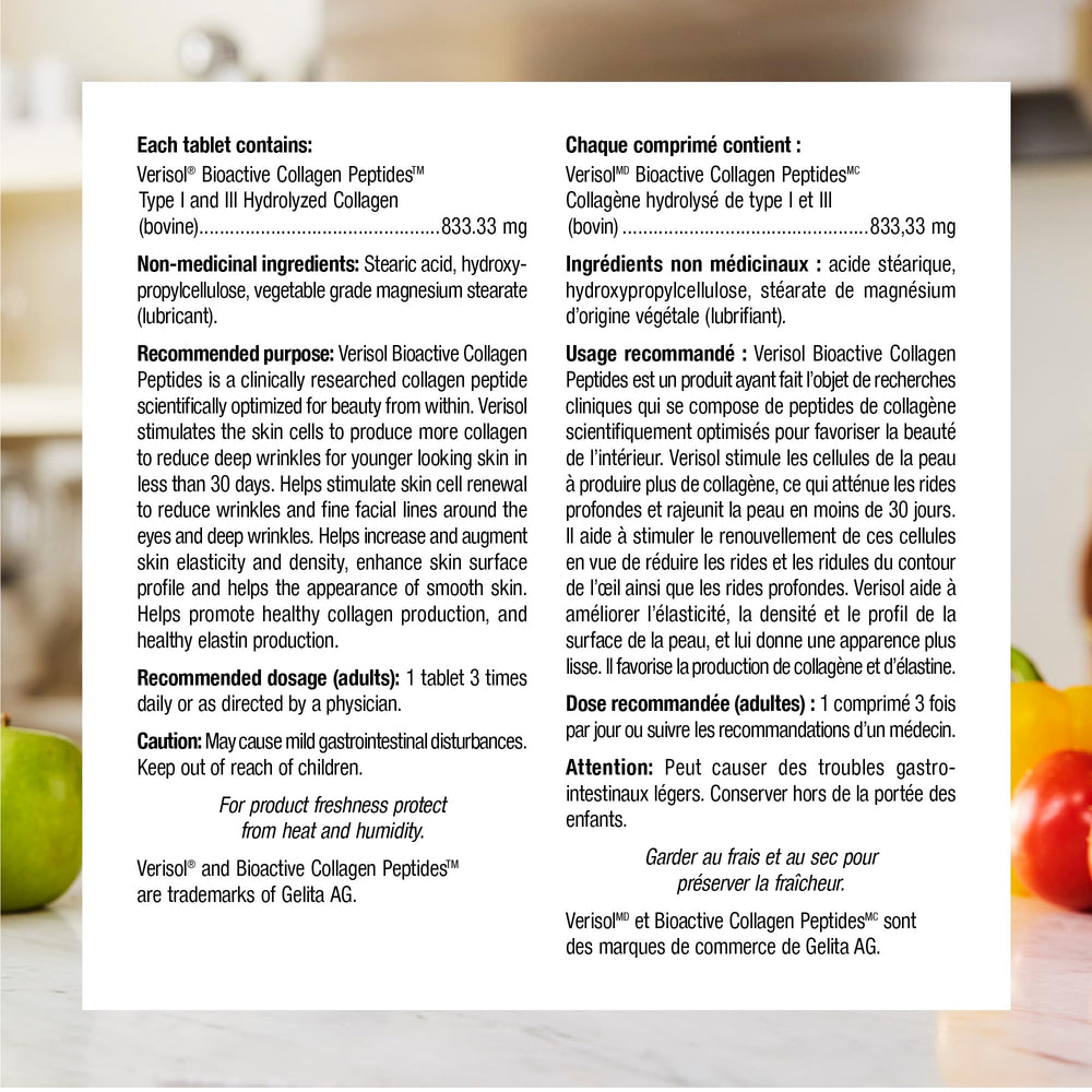 Ingredients list panel of Webber Naturals Collagen30