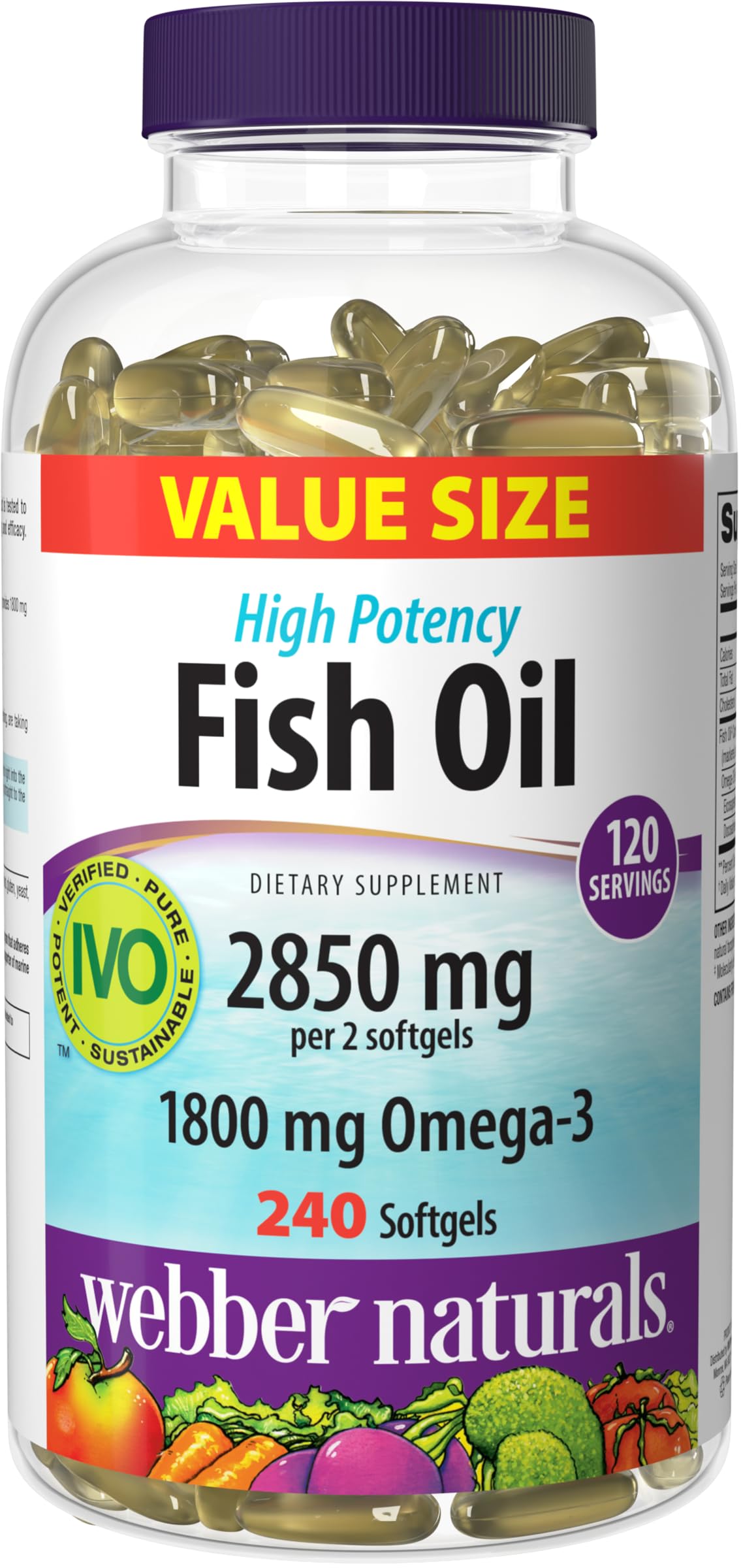 Webber Naturals Fish Oil 2850 mg enteric softgel bottle