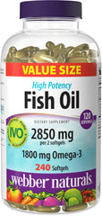 Webber Naturals Fish Oil 2850 mg enteric softgel bottle