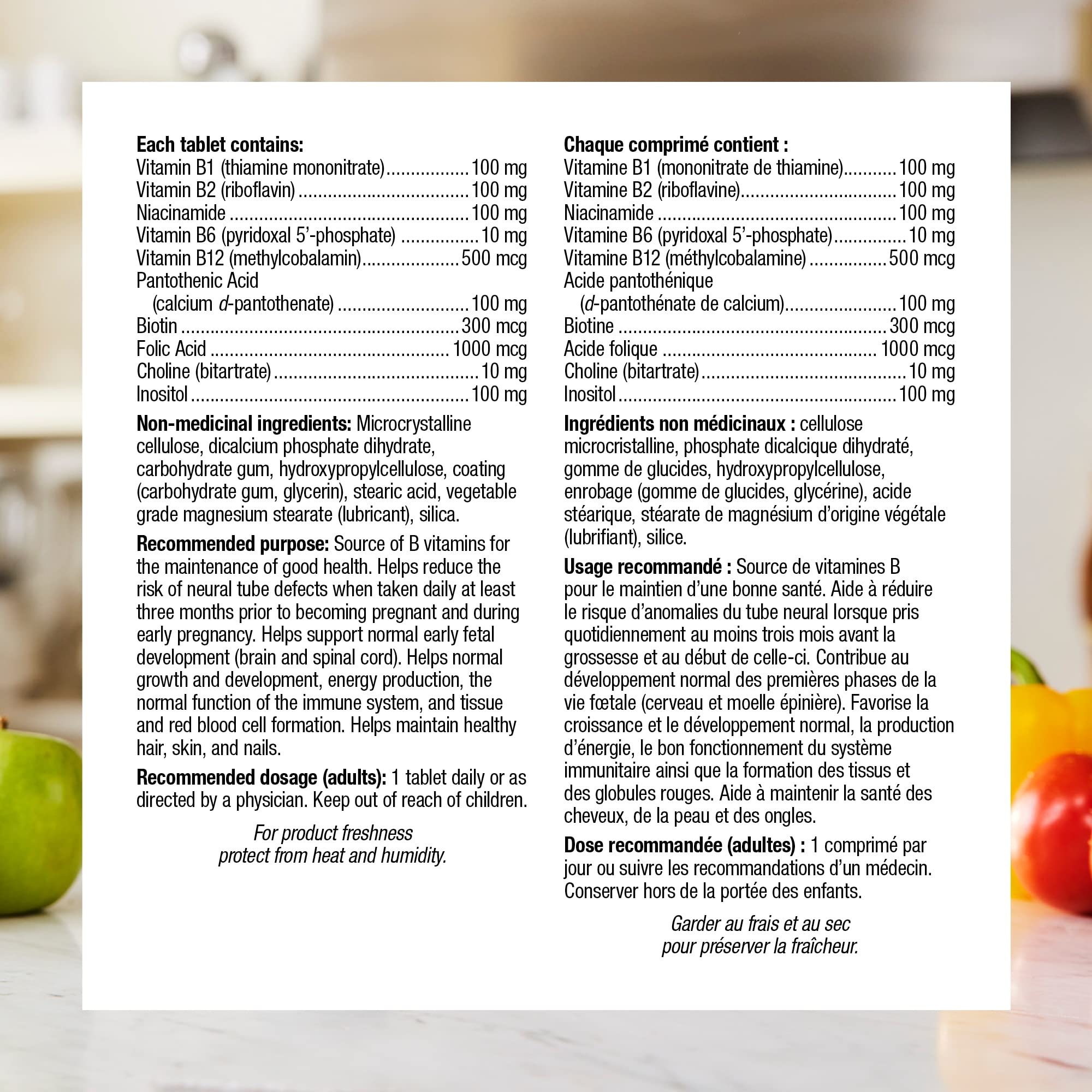 Tablets from Webber Naturals Vitamin B100 Complex Time Release