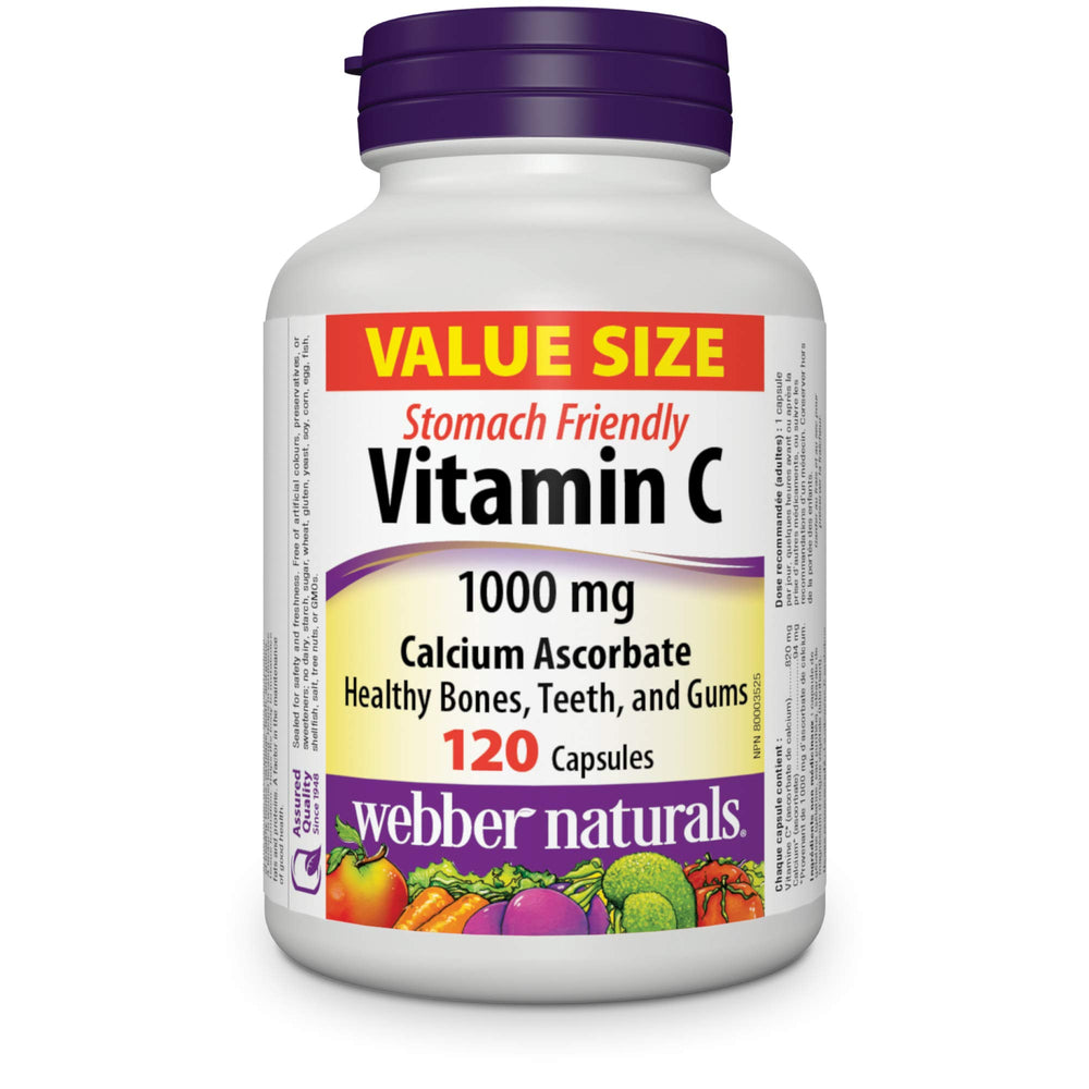 Webber Naturals Vitamin C Calcium Ascorbate 1000 mg bottle front view